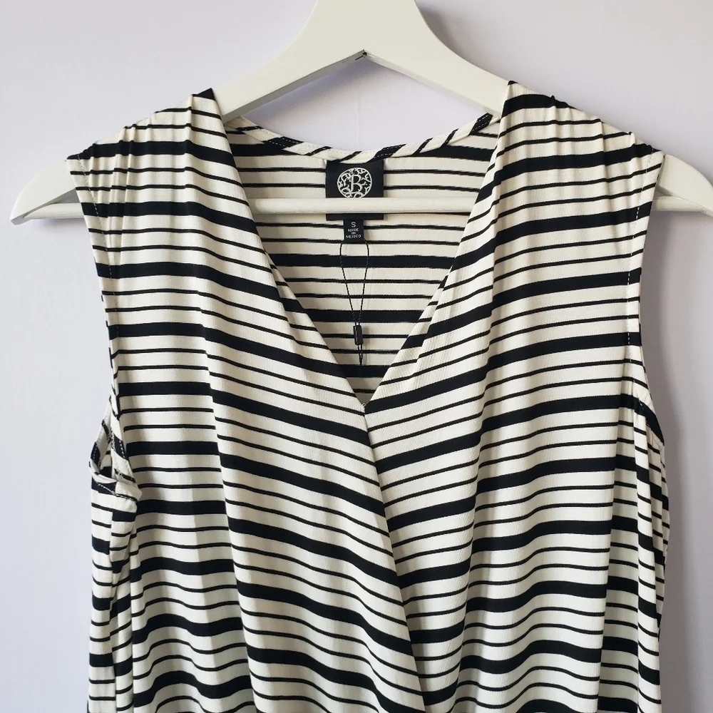 Bobeau womens top size s sleeveless stripe surplice neck